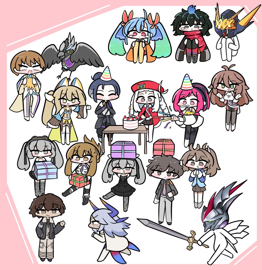 슈로대Y) 에치카 저택에 모여 파티하는 V/X/T/30 주인공 짤!_1.png