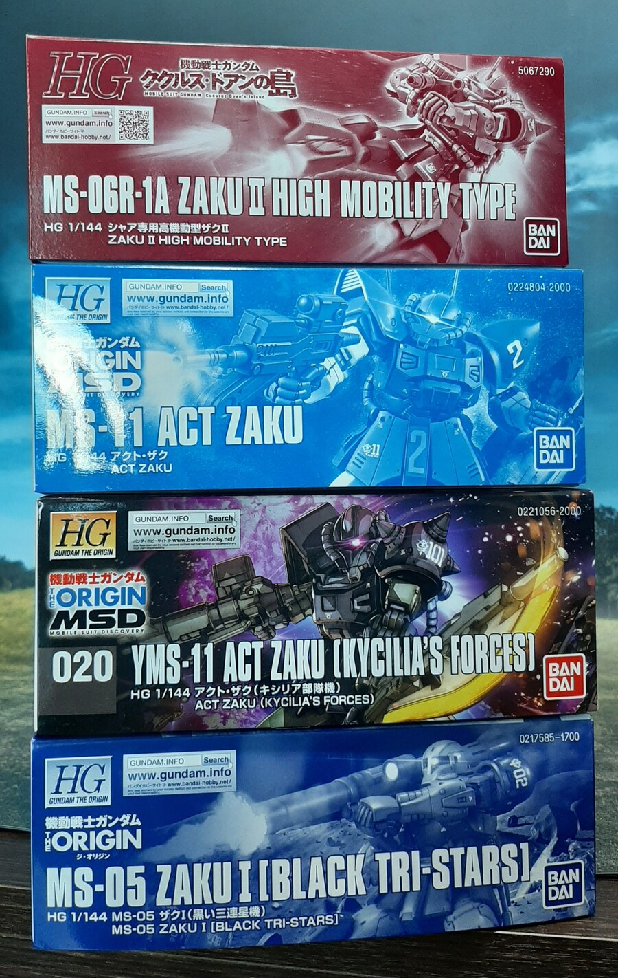 [아크릴 컬러 붓칠] 서던크로스 얼룩 자쿠 5체 모두 완료, 집합!_16.jpg