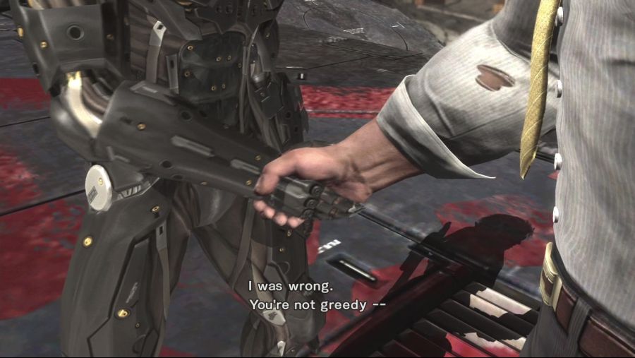 [메탈기어]서로 악수를 하는 라이덴과 암스트롱_2.jpg