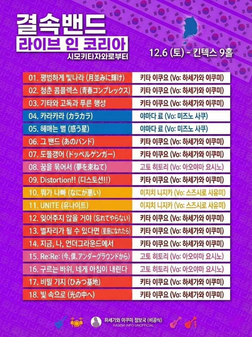 '日 봇치 더 록!' 결속밴드, 첫 내한 성황…"모두와 또 새로운 꿈 이뤄가고파"_13.jpg