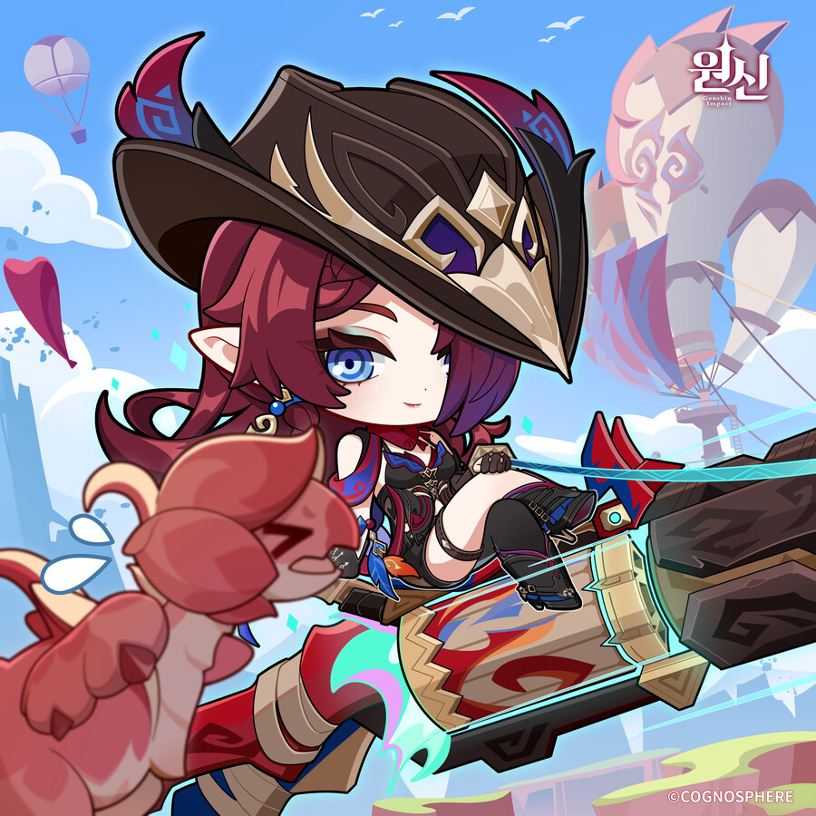 원신 신규 캐릭터 소개 - 콜롬비나·하이포셀레니아, 차스카 생일 일러스트_5.jpg