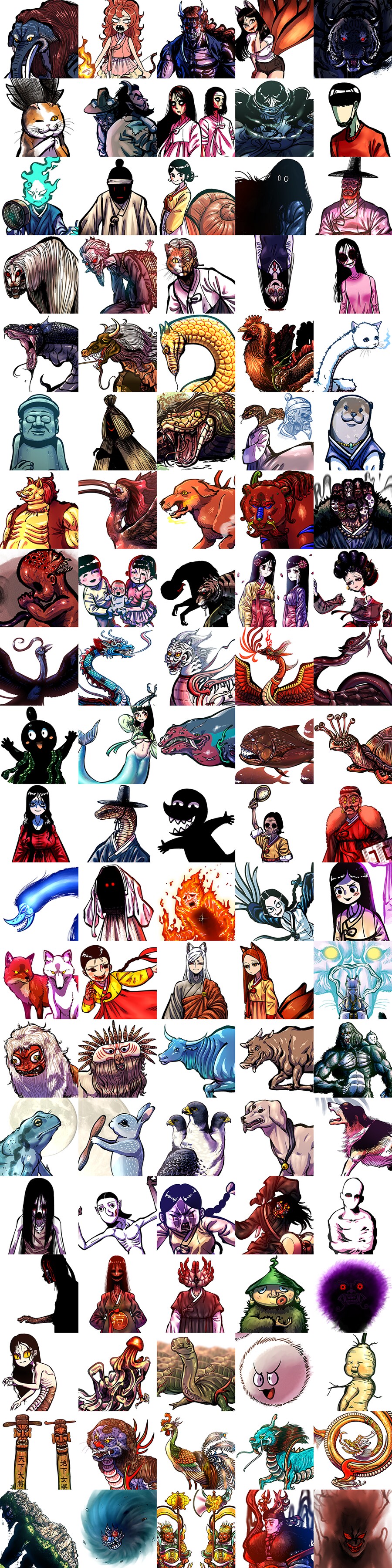 이번에 그린 한국 요괴 5마리 (100마리 달성)_6.png