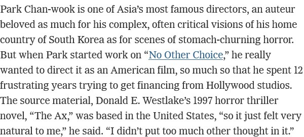 박찬욱 감독의 [어쩔수가없다]는 원래 미국 스튜디오에서 찍고 싶었다_1.png