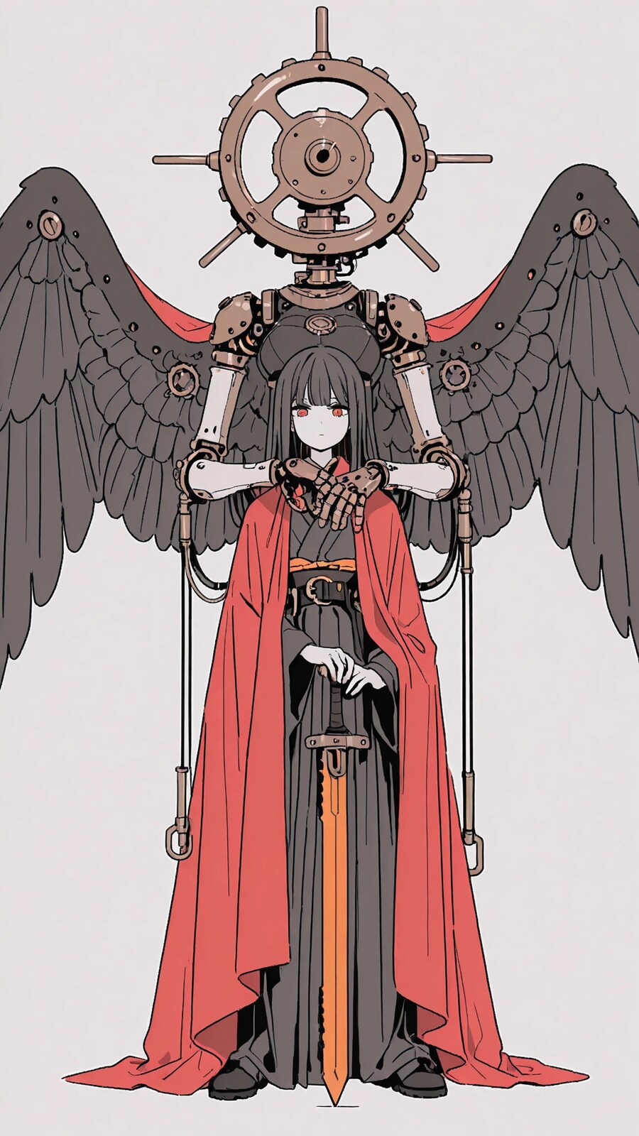 AI) 스팀 펑크 기계소녀 일러스트_1.png