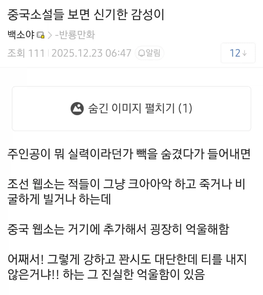 한국 웹소 감성하고 다른 중국 웹소설 감성_1.webp