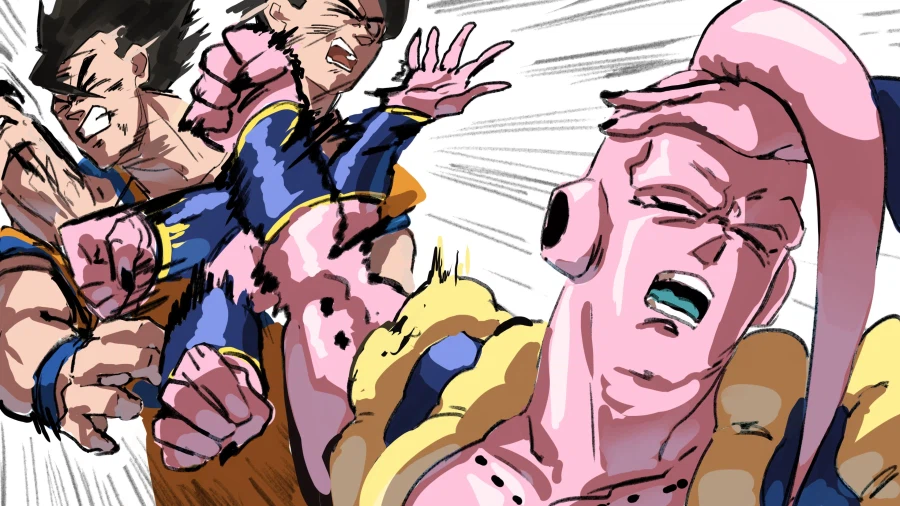 드래곤볼) 주술회전 그 장면 패러디_1.webp