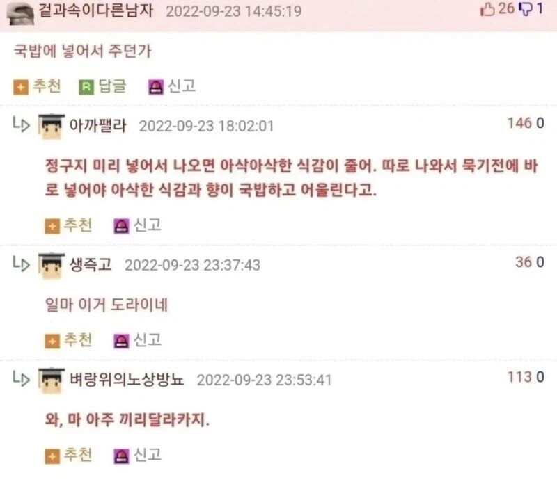 난 서울 토박이지만 정구지는 이 댓글처럼 국밥에 살짝 적셔서 먹음_4.webp