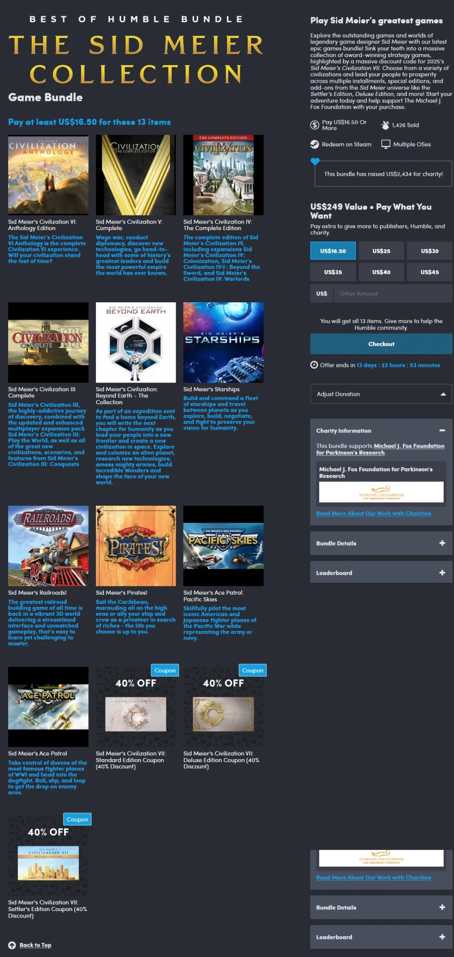 [험블번들] 시드마이어 컬렉션 (문명 등등)_1.webp