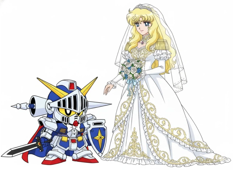 AI) 나이트 건담과 오스칼의 결혼식_1.webp