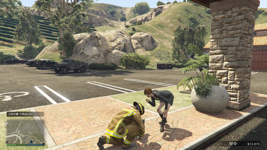 Gta 5 소방관 직업체험 미션중 고양이구출하기_2.png