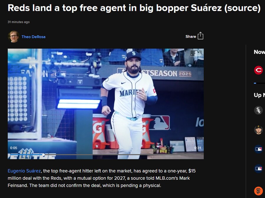 에유헤니오 수아레즈가 매리너스랑 계약 안하고 레즈로 갔네요_1.png