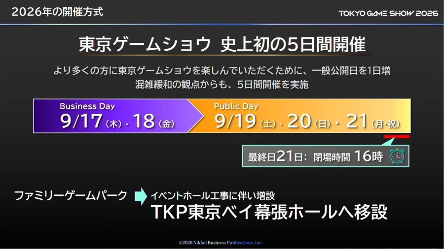 도쿄 게임쇼 2026 사상 최초 5일간 개최, 방문객 수 30만 명 예상_2.webp