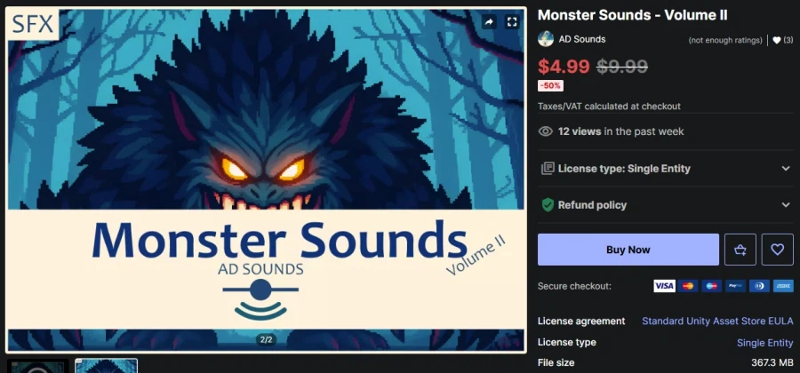 [에셋스토어] (무료) Monster Sounds - Volume II_1.webp