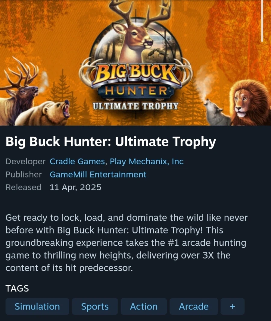 [스팀] 빅벅헌터 울티메이트 트로피 ( 건콘 지원 ) 65% 할인중_1.webp