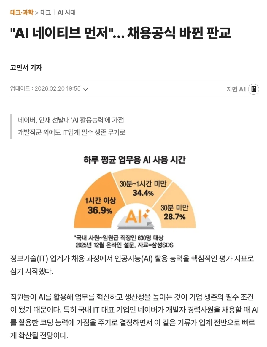 네이버, 인재 선발때 'AI 활용능력'에 가점_1.webp