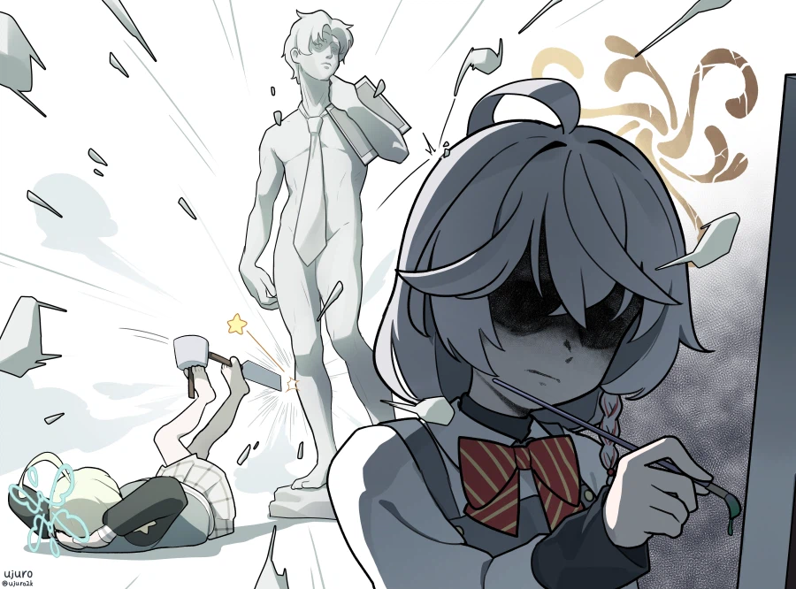 블루아카) 그려야한다 vs 딸깍_1.webp