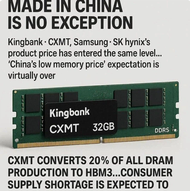 중국산 DDR5 램 32GB 가격도 76만 원 시대…중국산도 저가 아니다_1.webp