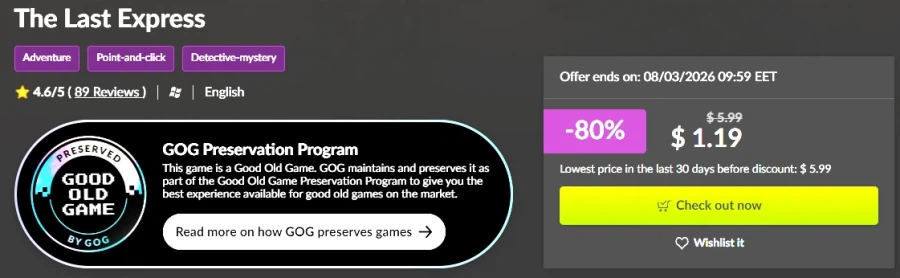 [GOG] 라스트 익스프레스 / $1.19 (-80%)_1.webp