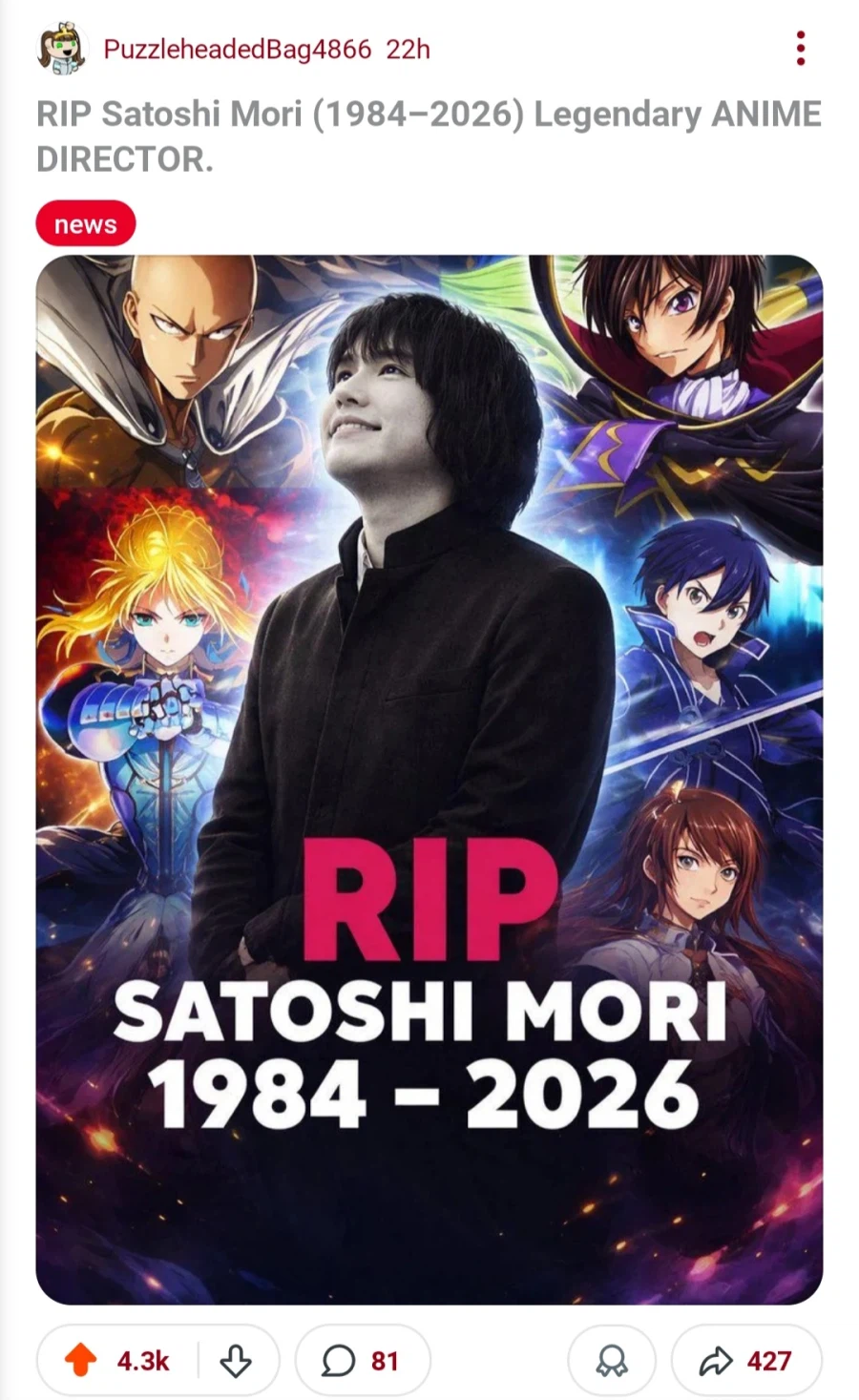 원펀맨)원펀맨 애니 감독 부고_1.webp