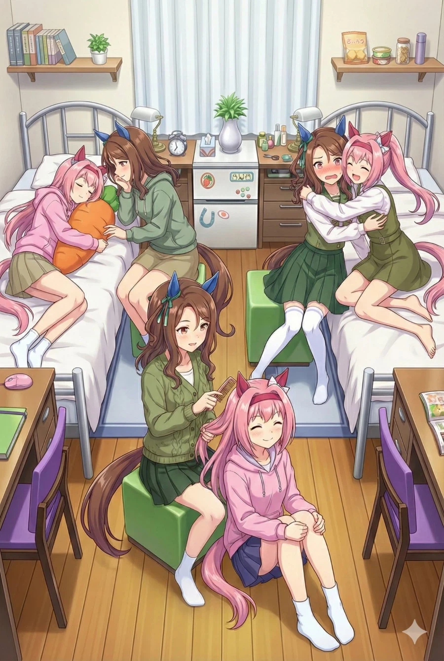 [말딸] AI가 그린 우라라들과 킹들의 기숙사 방_1.webp