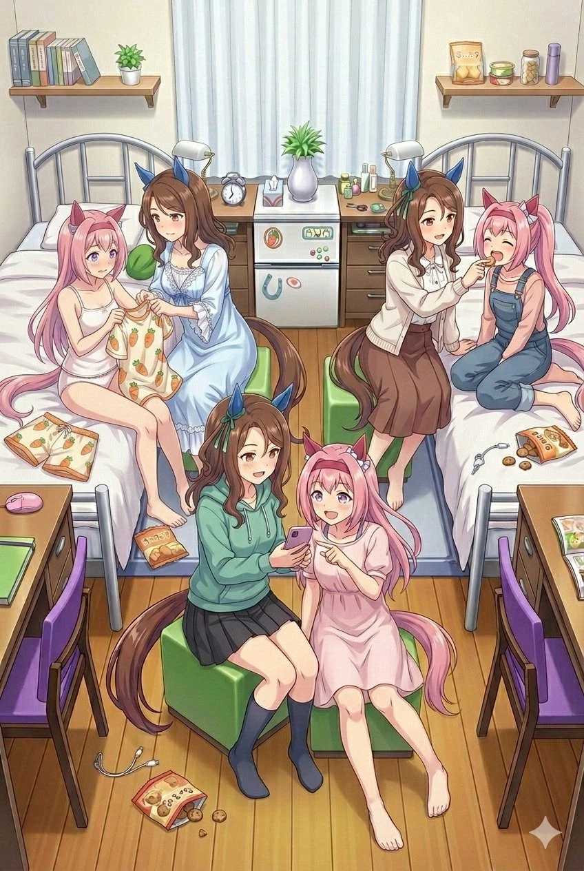 [말딸] AI가 그린 우라라들과 킹들의 기숙사 방_2.webp