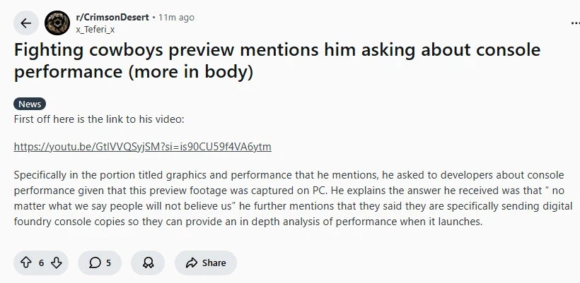 붉은사막 출시시점에 심층분석 제공되도록 DF에 콘솔 리뷰 카피 제공_1.webp