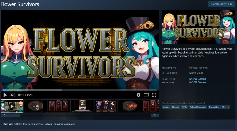 [플라워 서바이버스] 스팀 상점페이지 공개_1.webp