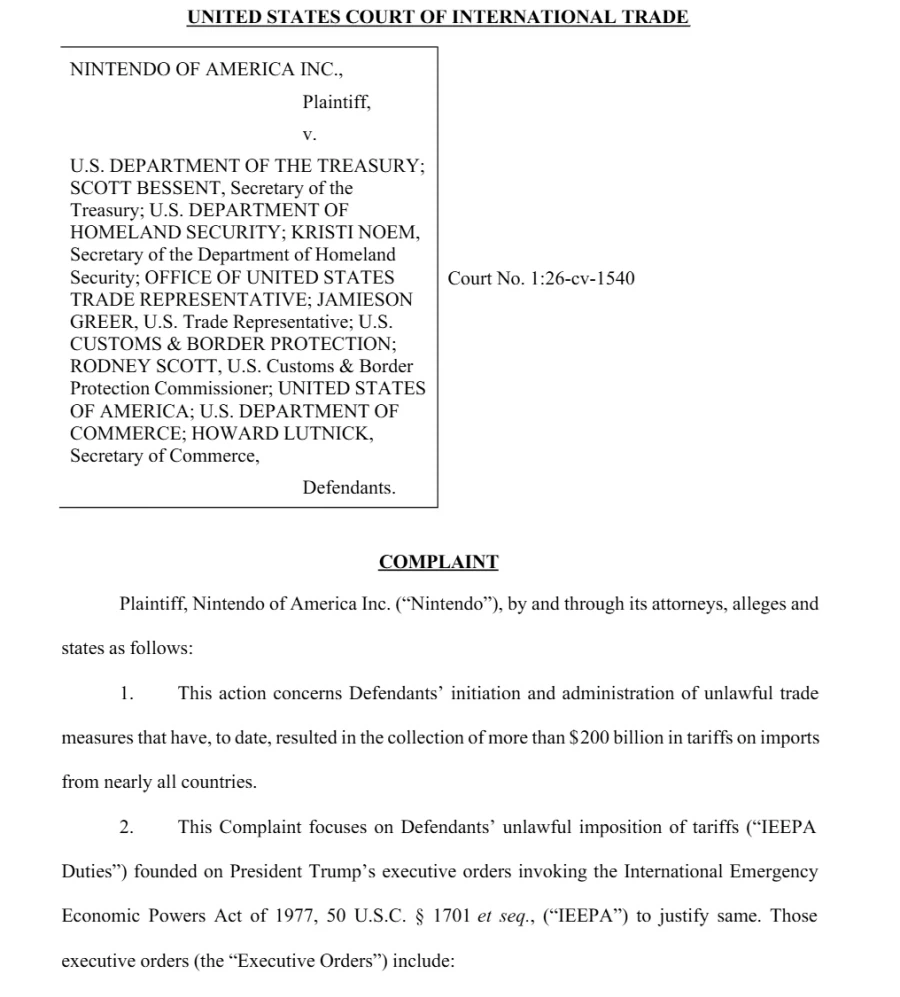 닌텐도가 관세 문제로 미국 정부를 고소하다_2.webp