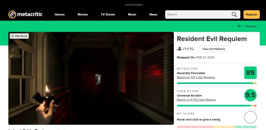 바이오하자드 레퀴엠, 33원정대 넘어 메타 유저평점 역대 1위 달성_2.webp