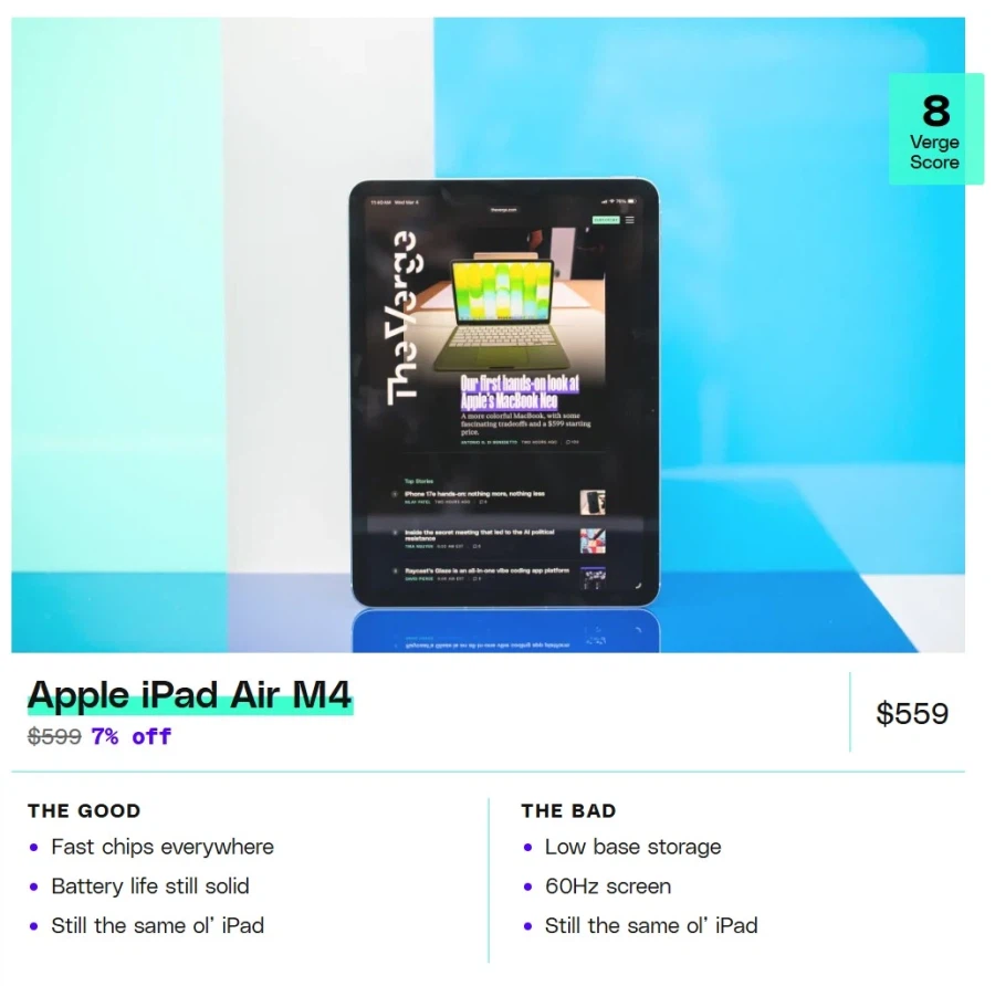 더 버지, 애플 아이패드 에어 M4 리뷰 게재_1.webp