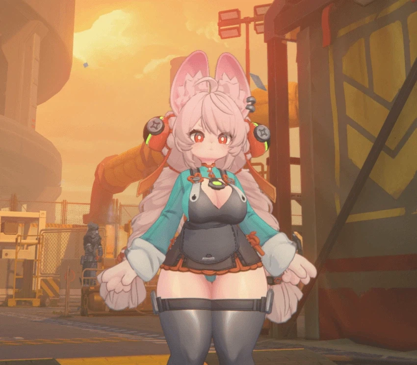 엉덩이에 지퍼가 걸려버린 레이사...gif_1.webp