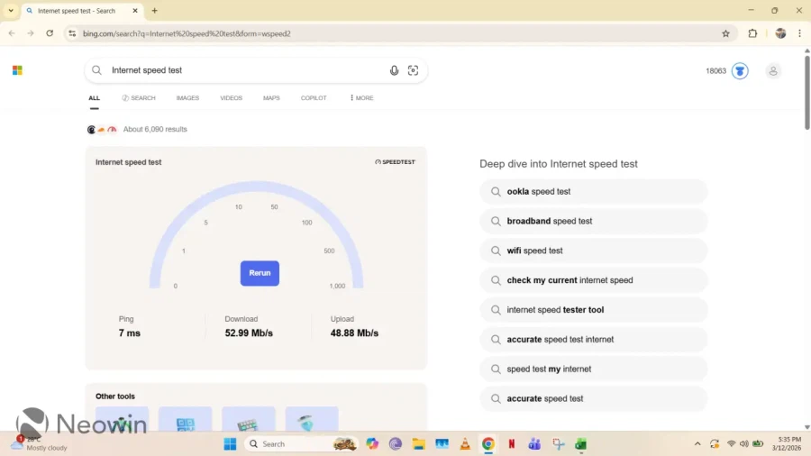 윈도우 11의 새로운 인터넷 속도 테스트는 빙의 단축키일뿐입니다._2.webp