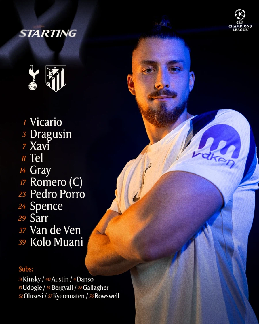 [챔스 16강] 토트넘 vs 아틀레티코 마드리드 선발 명단_1.webp