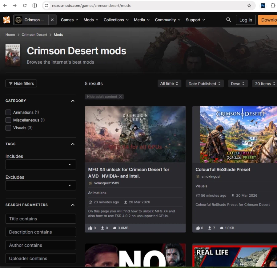 붉은사막) 넥서스에 간단한 모드들은 올라오긴 하는데_1.webp