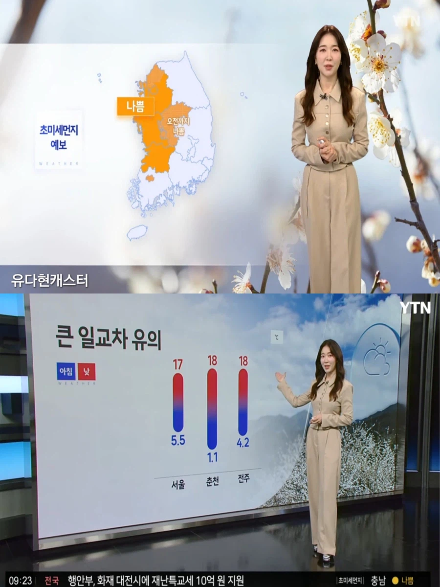 휴일, 큰 일교차(건조 특보,초미세먼지 나쁨, 서쪽 짙은 안개)_1.webp