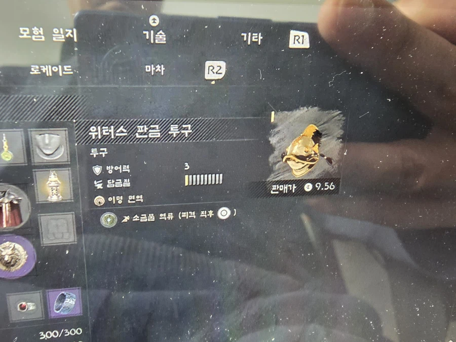 이상한 투구 얻었어요; 워터스투구_2.webp