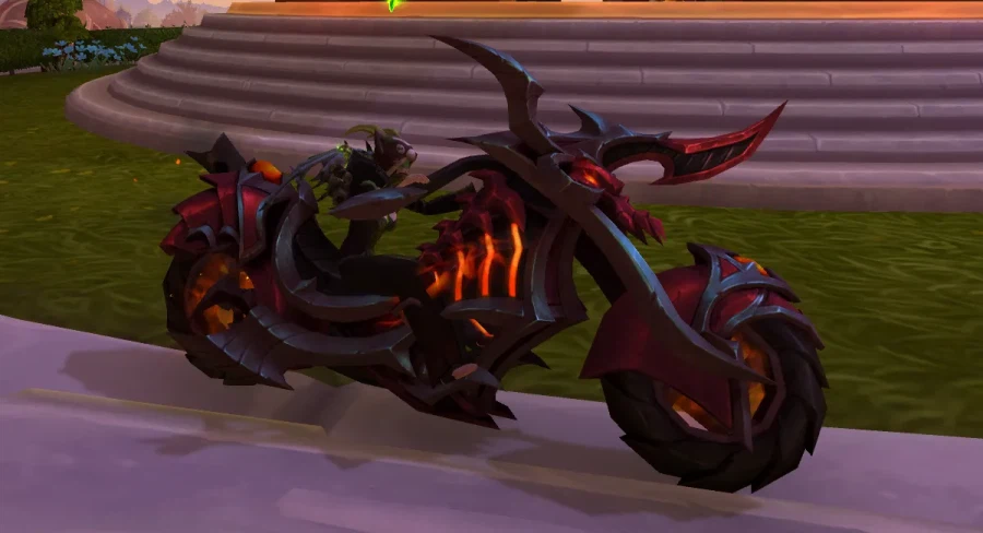 와우 12.0.5 교역소에 한정판 프로모션 탈것 판매: 증오벼림 불꽃이륜차_1.webp