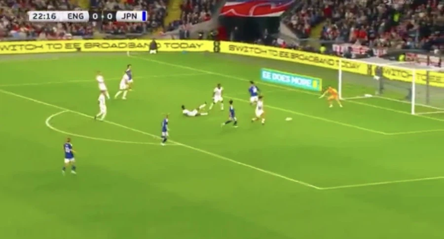 잉글랜드와의 친선전, 일본의 선제골 장면_2.webp