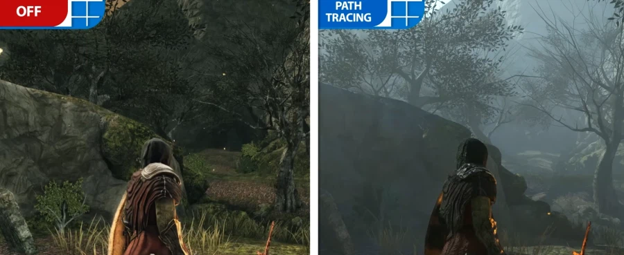 다크소울 2 원본, 패스트레이싱 비교_7.webp