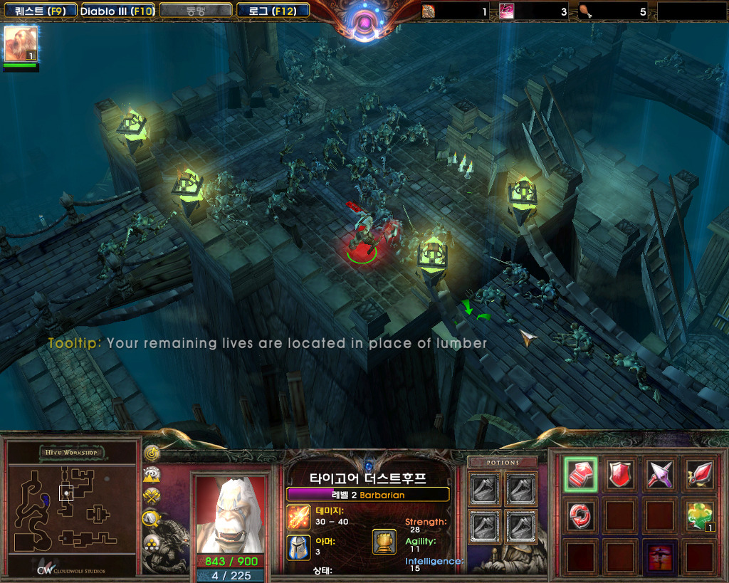  워크래프트3로 즐기는 디아블로3 모드 (바바리안 플레이)_6.jpg