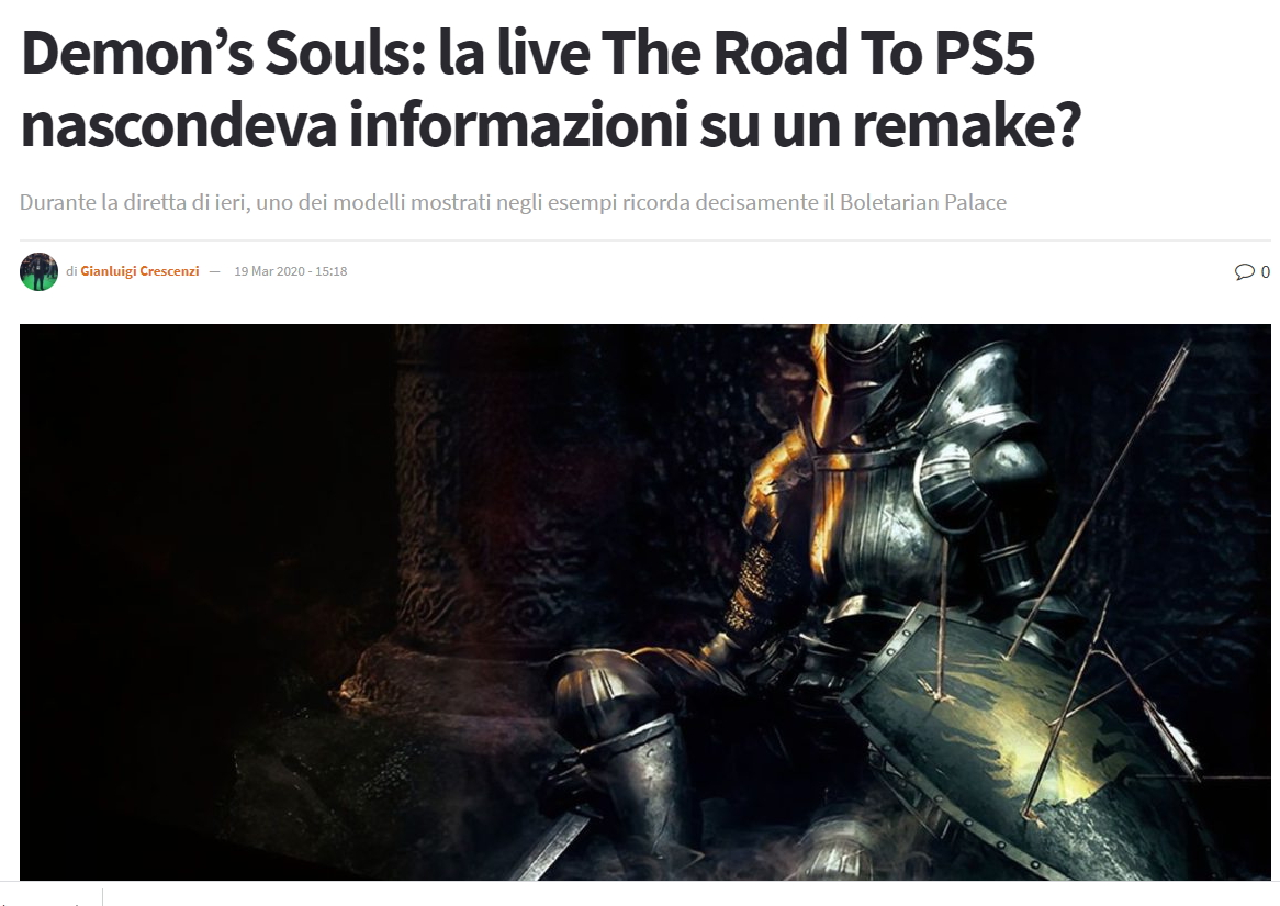 루머 PS5 데몬즈 소울 리메이크