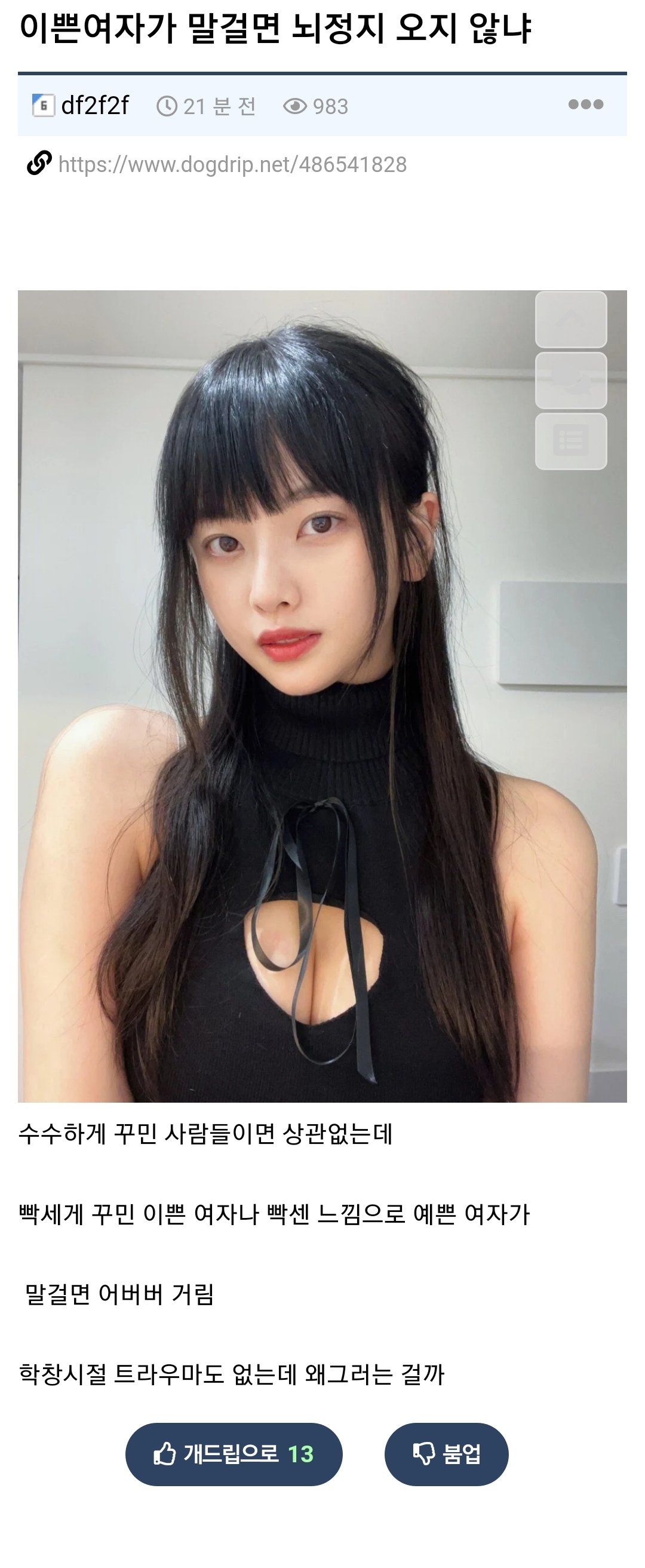 이쁜여자가 말걸면 뇌정지 오지 않냐jpg