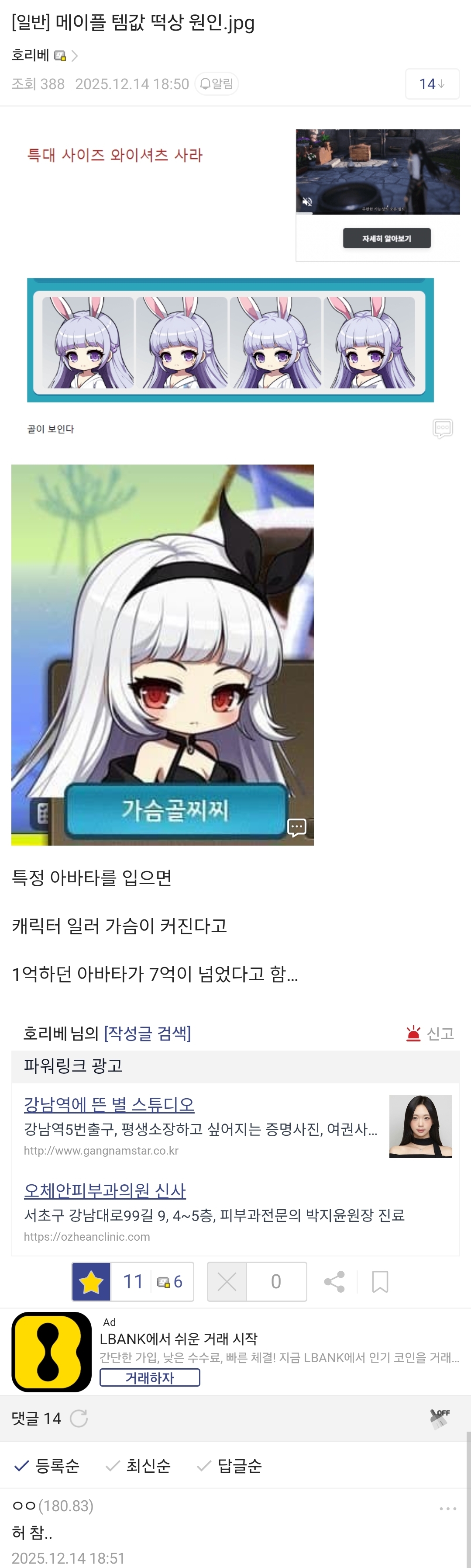 메이플 템값 떡상 원인jpg